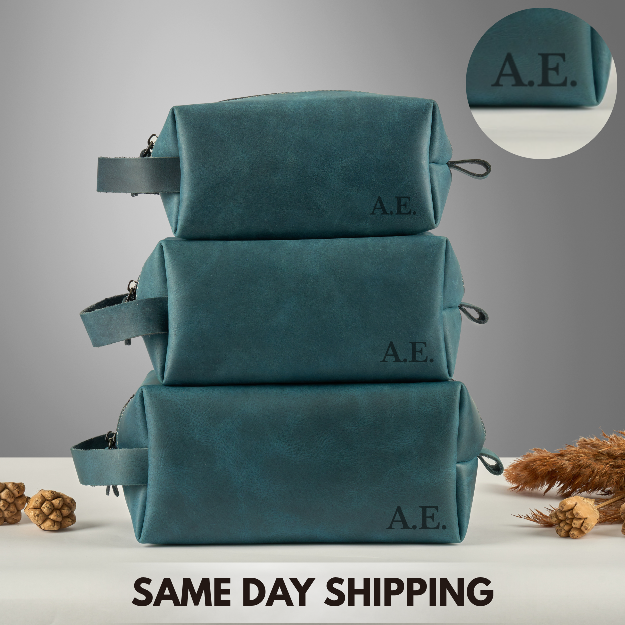 11 Personalized Leather Dopp Kit - Image 7