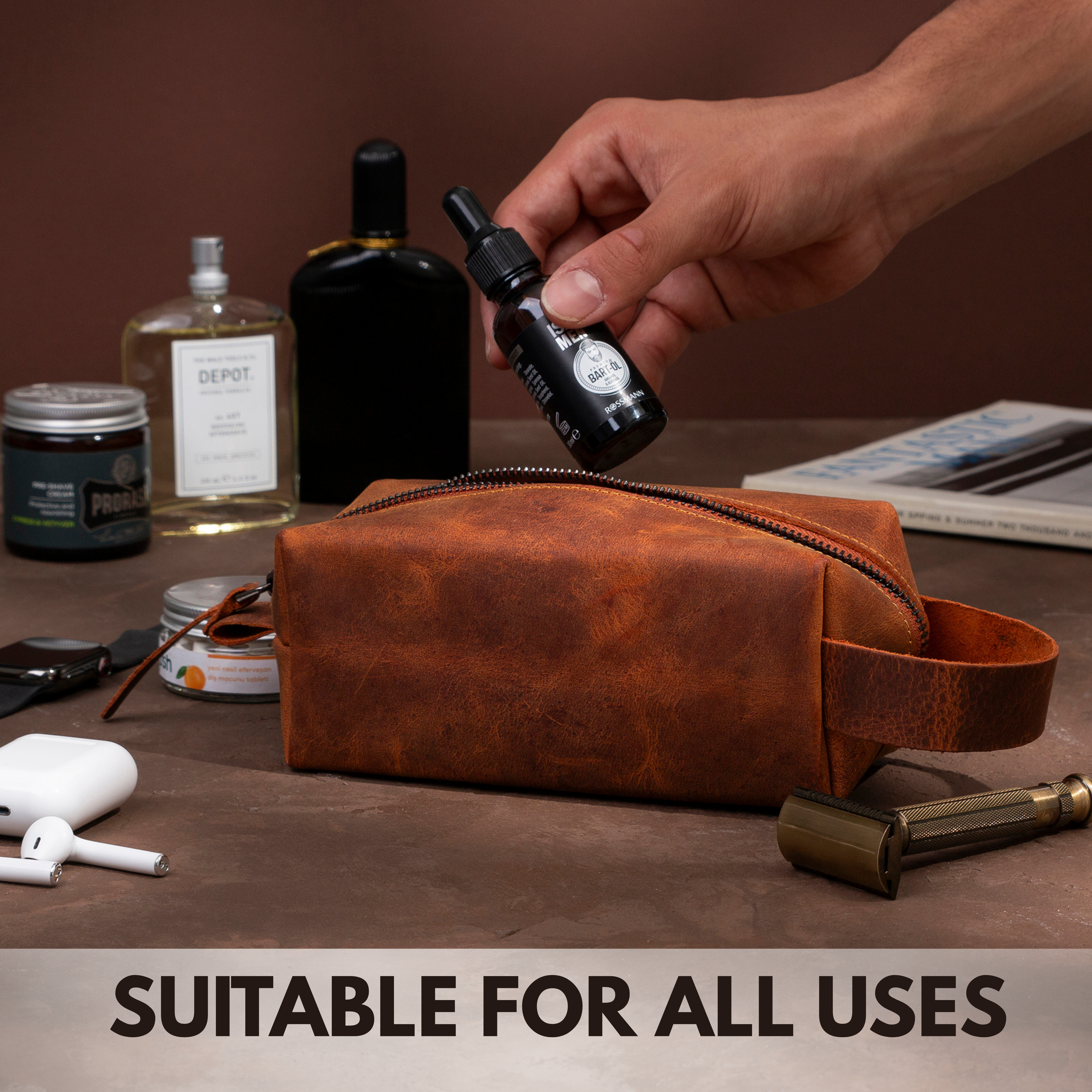 18 Personalized Leather Dopp Kit - Image 11