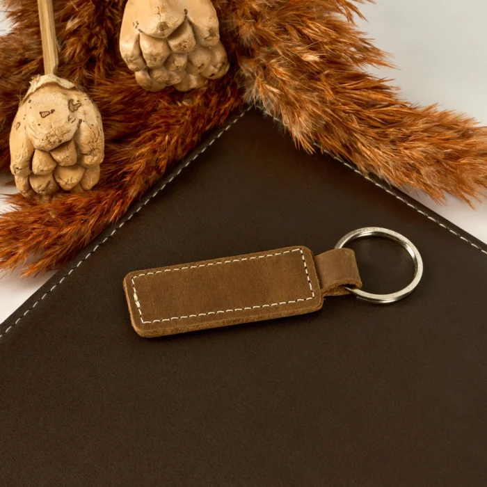 Personalized Leather Keychain, Customized Keyfob Wedding Gift for Him, Leather Keychain with Personalized, Name Keychain for Mens - Image 3