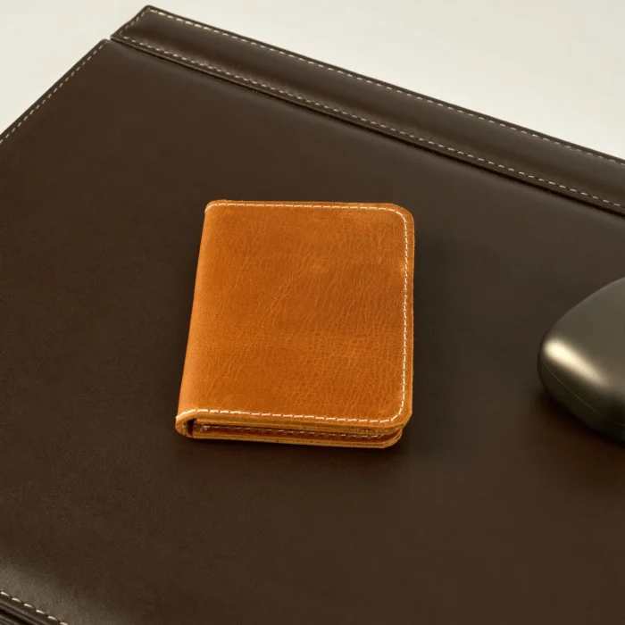 Personalized Mens Leather Monogram Card Wallet for Boyfriend, Small Slim Custom Card Holder for Dad, Bifold Embossed Initials Card Wallet - Image 10