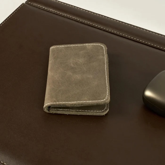 Personalized Mens Leather Monogram Card Wallet for Boyfriend, Small Slim Custom Card Holder for Dad, Bifold Embossed Initials Card Wallet - Image 9