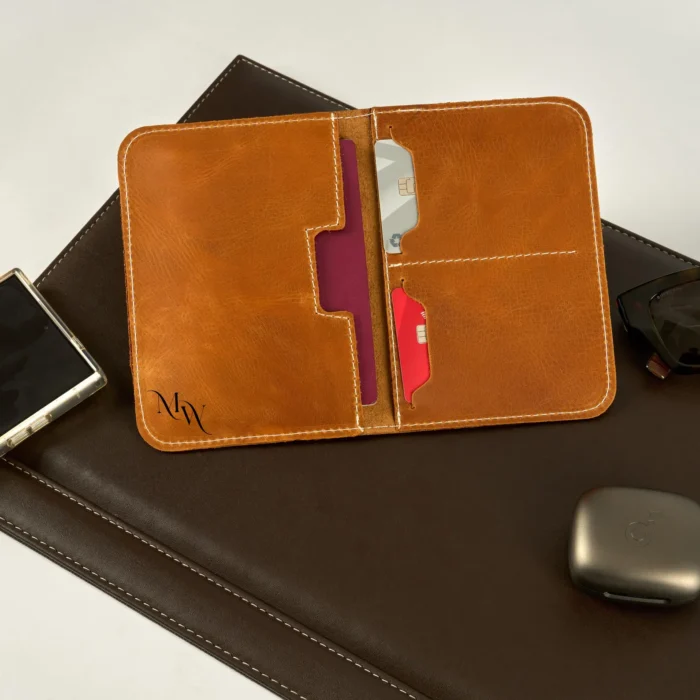 Personalized Leather Passport Holder Wallet Men, Travel Document Wallet Passport Holder Leather for Boyfriend, Passport Holder Case for Men - Image 5