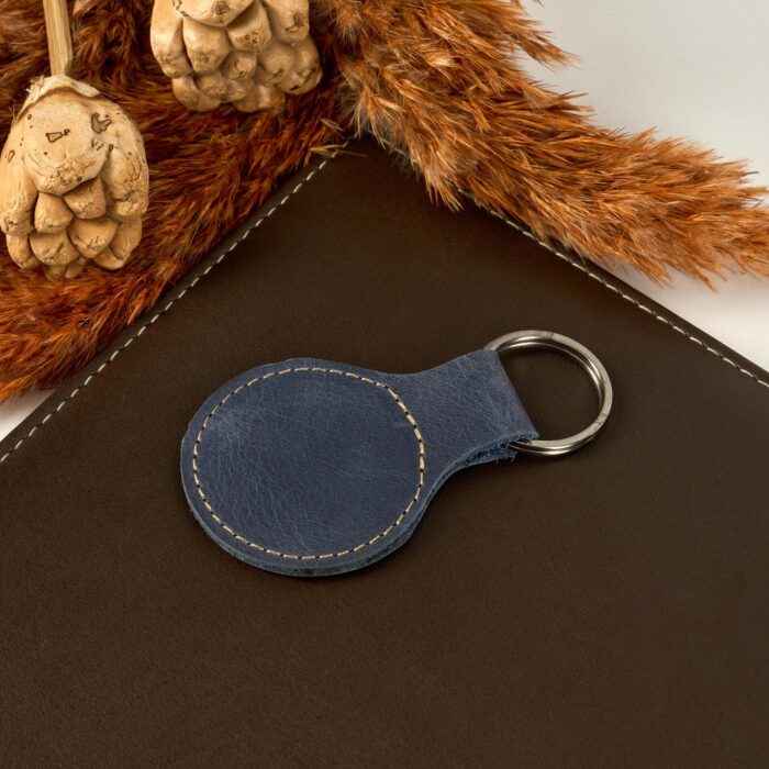 Personalized Round Leather Keychain, Custom Leather Circle Keychain for Birthday Gift, Name Initial Personalized Gift, Gift for Him - Image 6