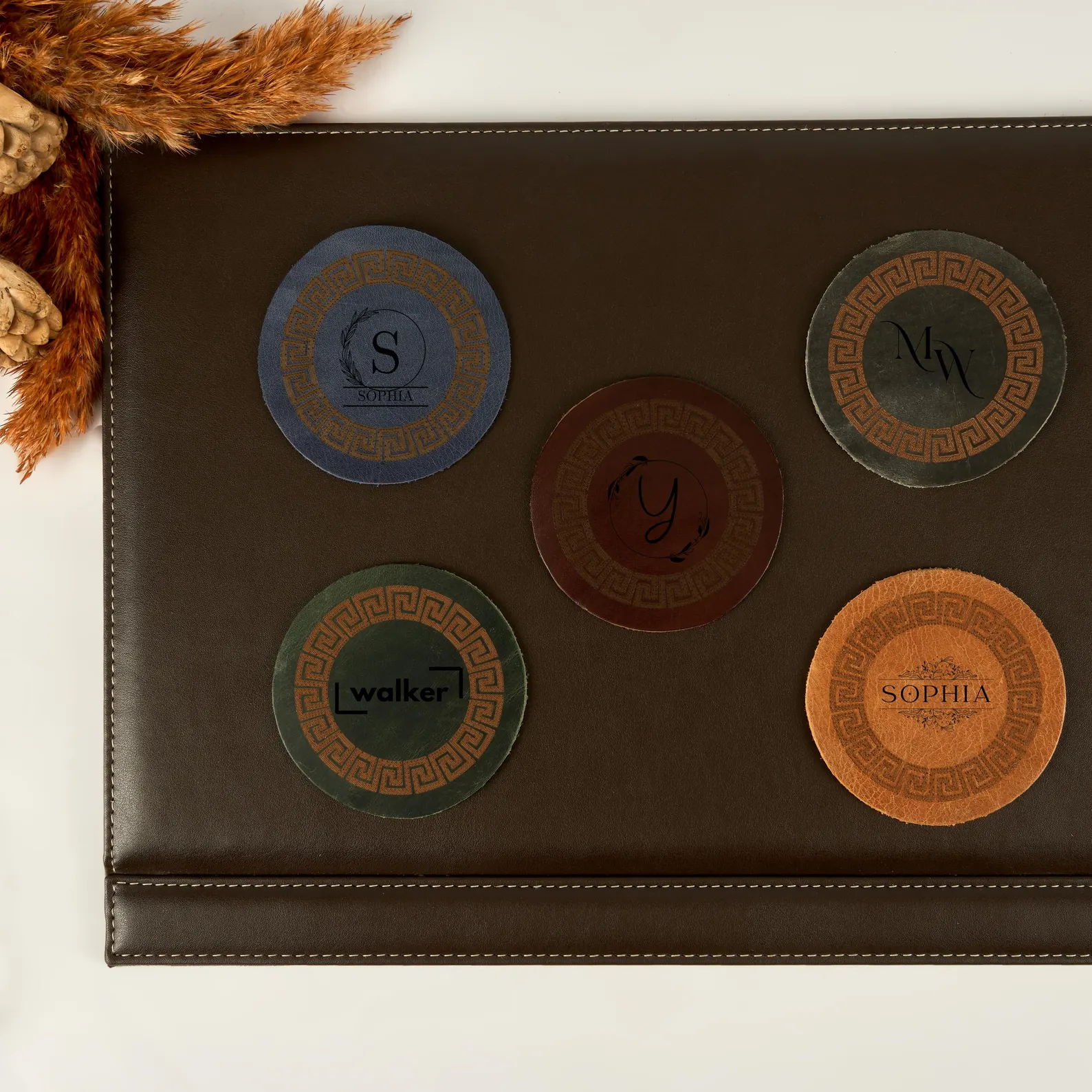 il_1588xN.7136655355_kq1h Personalized Leather Coasters - Image 1