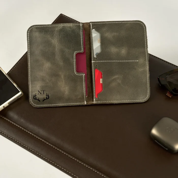 Personalized Leather Passport Holder Wallet Men, Travel Document Wallet Passport Holder Leather for Boyfriend, Passport Holder Case for Men - Image 7